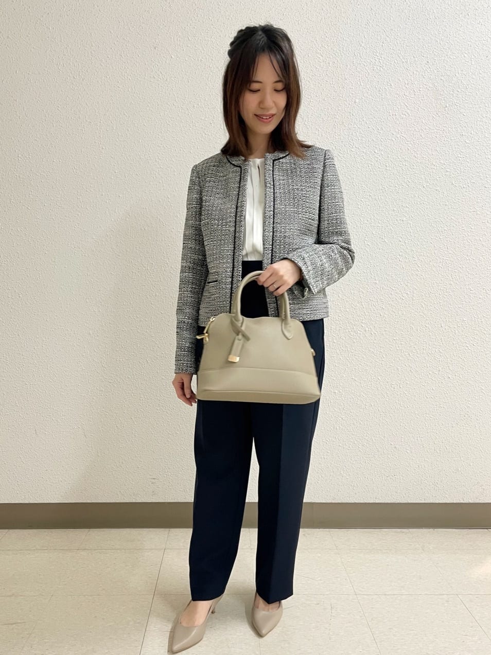 naさんの「OPAQUE.CLIP｜◆《通勤対応》コットンツイードジャケット」を使ったコーディネート