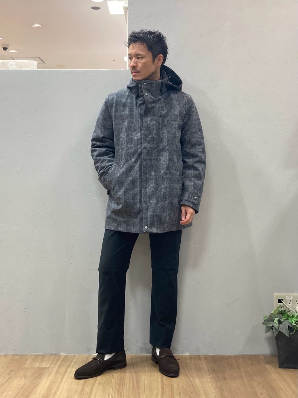 シュンさんの「TAKEO KIKUCHI｜【3WAY】ジャカード グレンチェック ダウンライナー ブルゾン」を使ったコーディネート