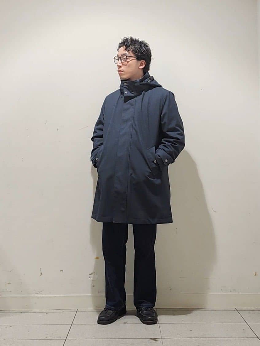 Maedaさんの「TAKEO KIKUCHI｜【3WAY】ハウンズトゥース ダウンライナー コート」を使ったコーディネート