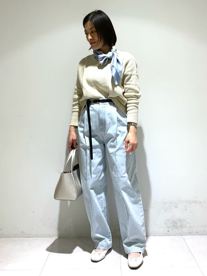 ちーさんの「UNTITLED｜◆カーブシルエット ワイドデニム」を使ったコーディネート