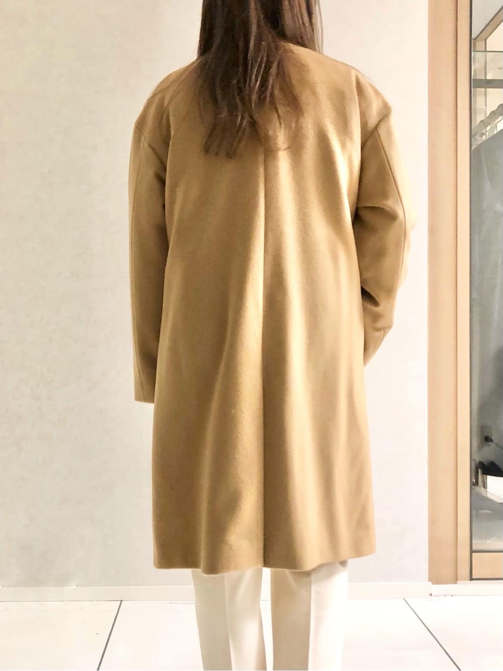 sayuさんの「UNTITLED｜【日本製／通勤／フォーマル】カシミヤ混ノーカラーコート」を使ったコーディネート
