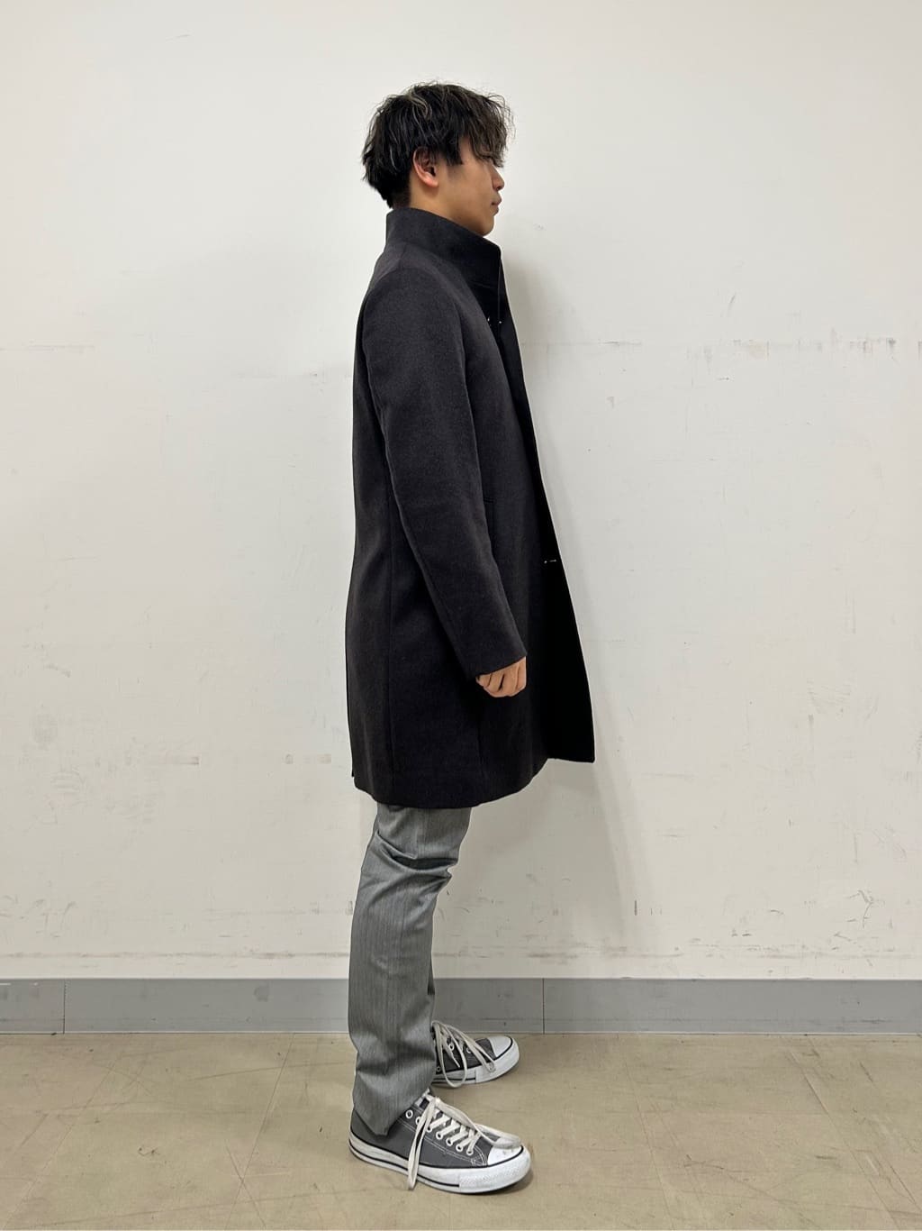 Hiroさんの「TAKEO KIKUCHI｜【ウールカシミヤブレンド】ビーバー調 スタンドカラー コート」を使ったコーディネート
