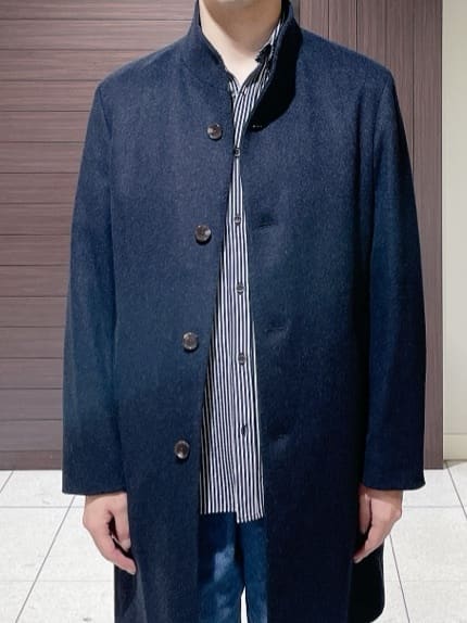 ToyoPさんの「TAKEO KIKUCHI｜【ウールカシミヤブレンド】ビーバー調 スタンドカラー コート」を使ったコーディネート