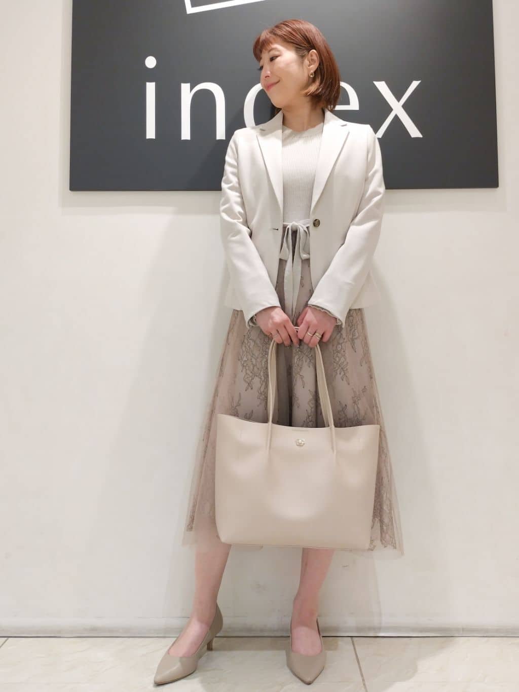 n.さんの「index｜《5色展開／XS-LLサイズ》ストレッチテーラードジャケット／セットアップ対応【イージーアイロン】」を使ったコーディネート