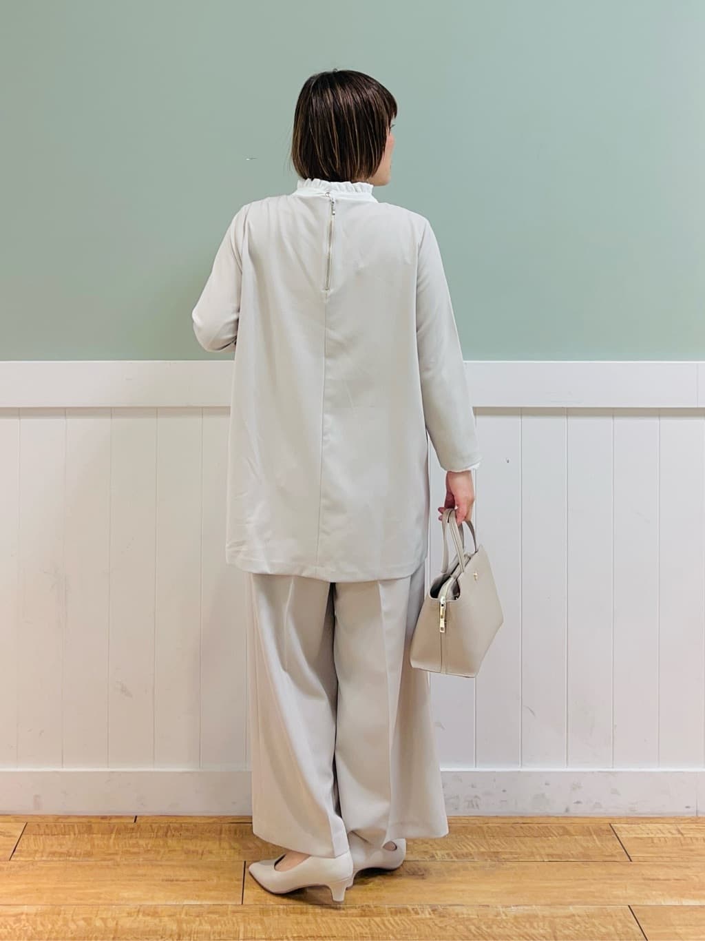 タナさんの「SHOO･LA･RUE｜【S-5L/洗濯機可/2WAYストレッチ】ダブルクロスワイドパンツ」を使ったコーディネート