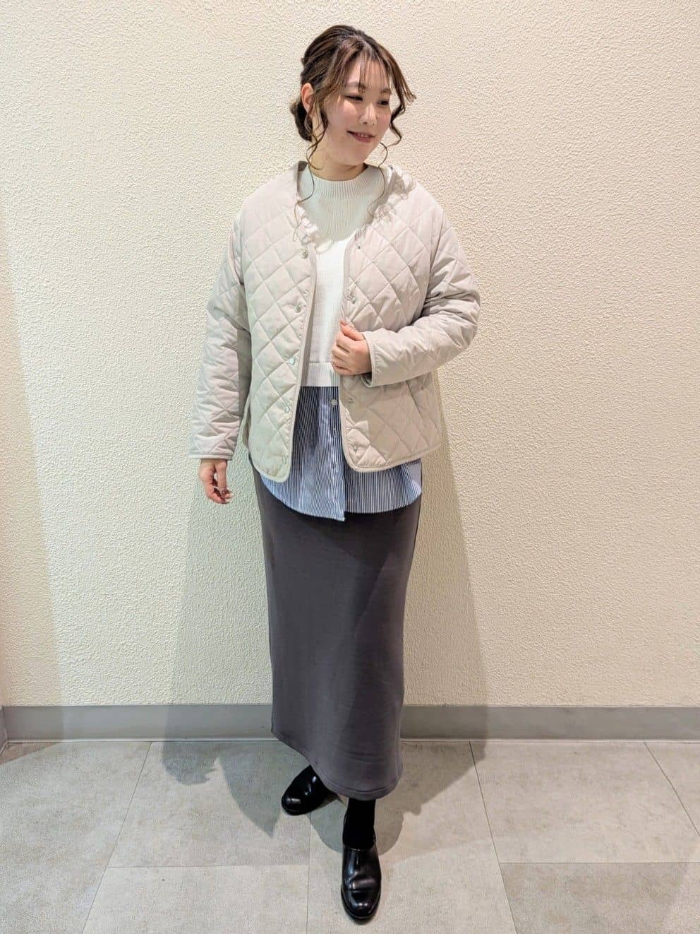 ayakaさんの「Dessin｜◆【洗える】シャツレイヤード風ニット」を使ったコーディネート