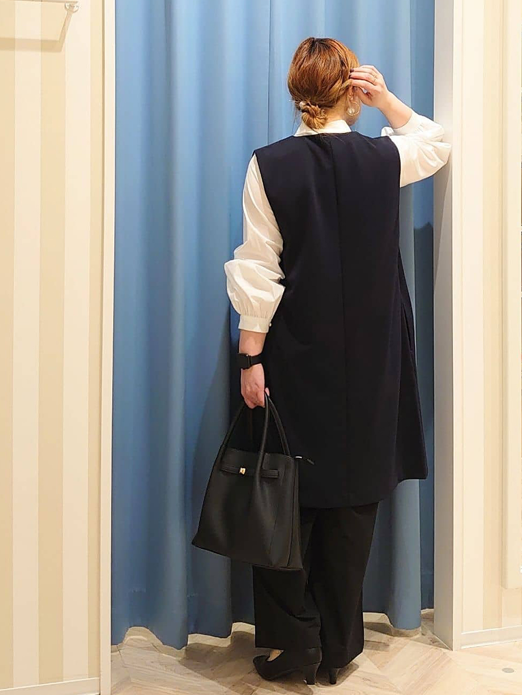 koikeee さんの「SHOO･LA･RUE｜◆【洗える/S-3L/セットアップ可】セレモニーや通勤にも カットジョーゼット ジレ」を使ったコーディネート