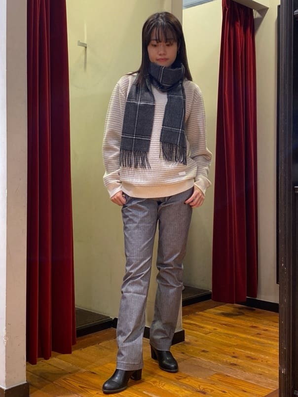 かわぴーさんの「TAKEO KIKUCHI｜【Made in JAPAN】播州織 ヘリンボン ストレート パンツ」を使ったコーディネート