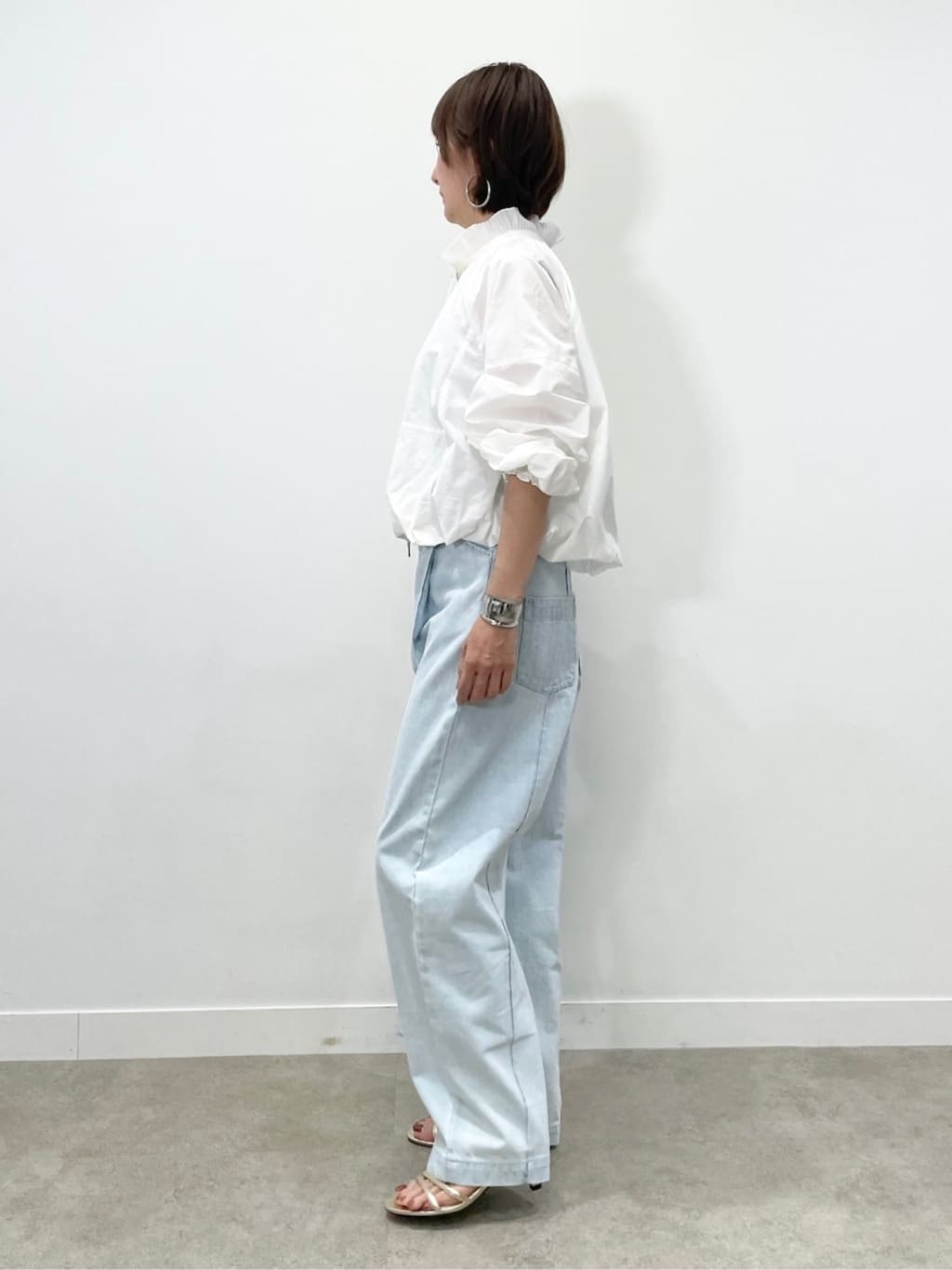 KAYOさんの「UNTITLED｜◆【MARILYN MOON】プリーツナイロンシアーバルーンブルゾン」を使ったコーディネート