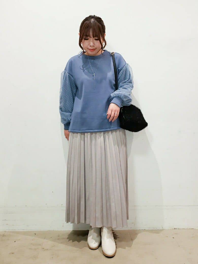 TSUCHIYAさんの「SHOO･LA･RUE｜◆【S-LL】お袖ドットチュール切り替えトップス」を使ったコーディネート
