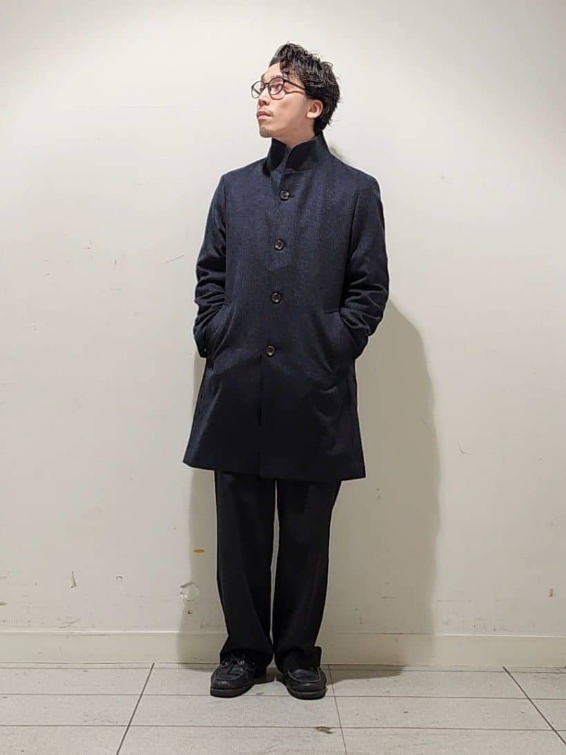 Maedaさんの「TAKEO KIKUCHI｜【ウールカシミヤブレンド】ビーバー調 スタンドカラー コート」を使ったコーディネート