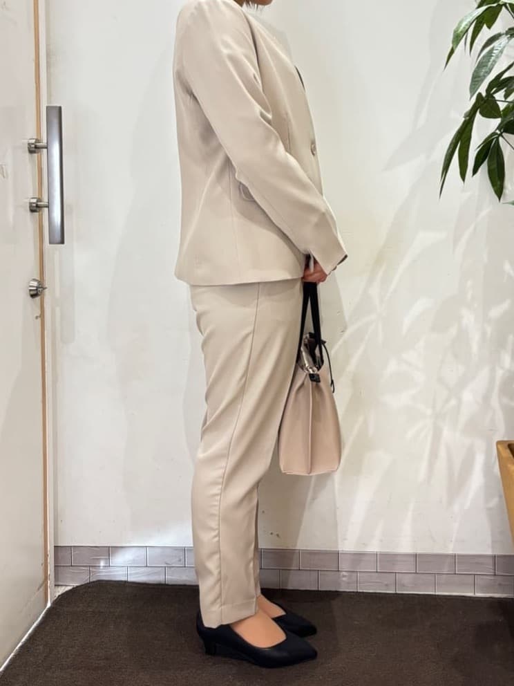 TOWAさんの「SHOO･LA･RUE｜◆【S-LL/セットアップ可/通勤/セレモニー】ノーカラージャケット」を使ったコーディネート