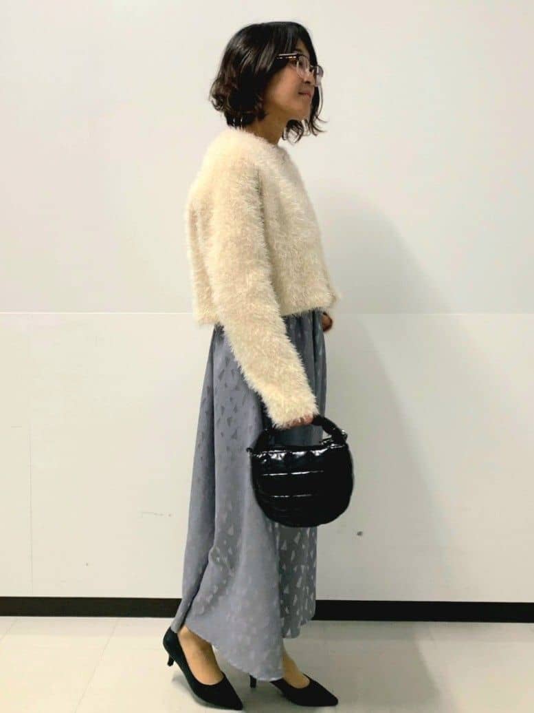 くまみさんの「OPAQUE.CLIP｜◆《美人百花掲載》ニット&times;ジャカードドッキングワンピース【洗濯機洗い可／抗ピル】」を使ったコーディネート