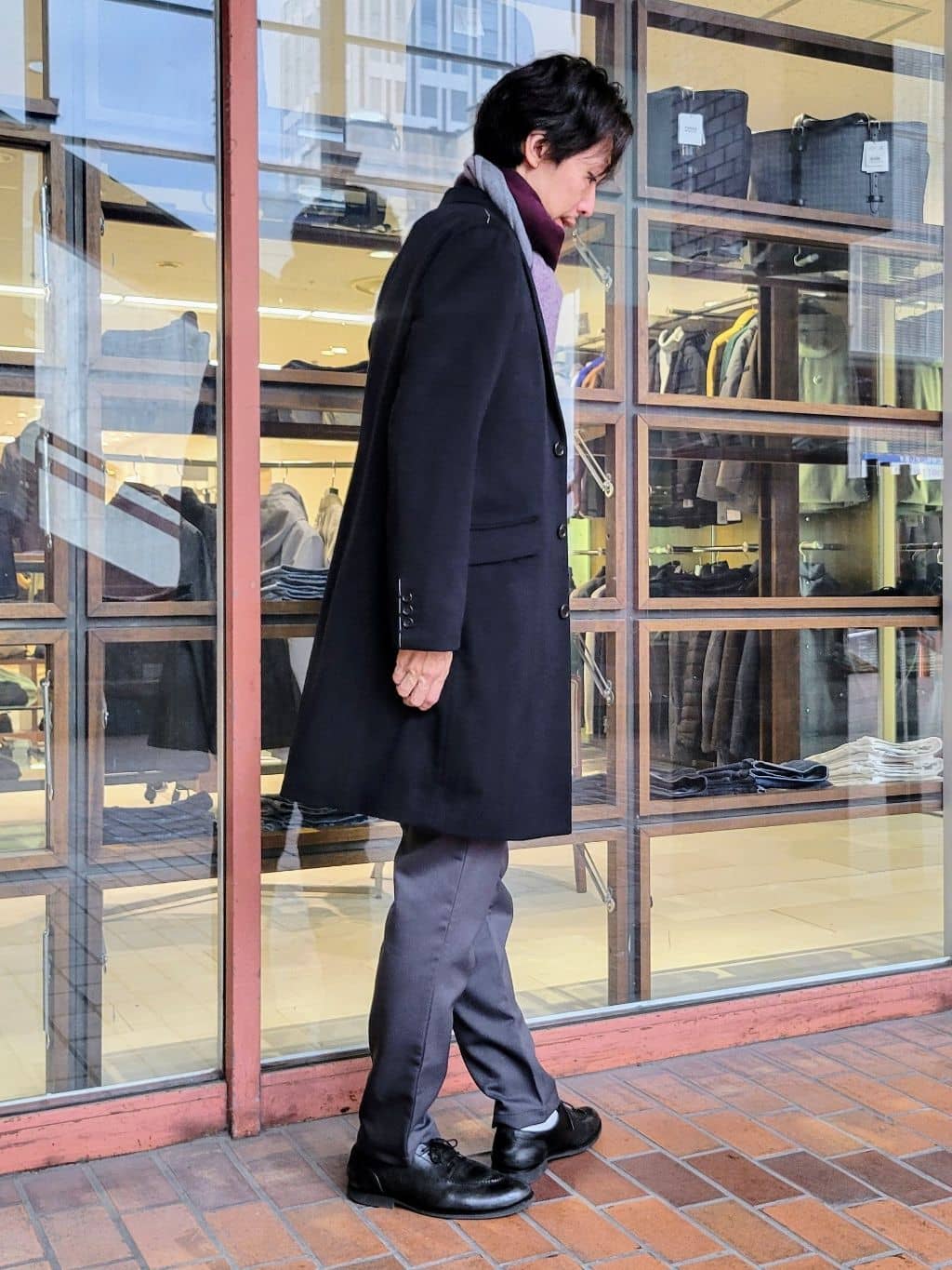 piroyaさんの「TAKEO KIKUCHI｜ウールカシミヤブレンド チェスターコート」を使ったコーディネート