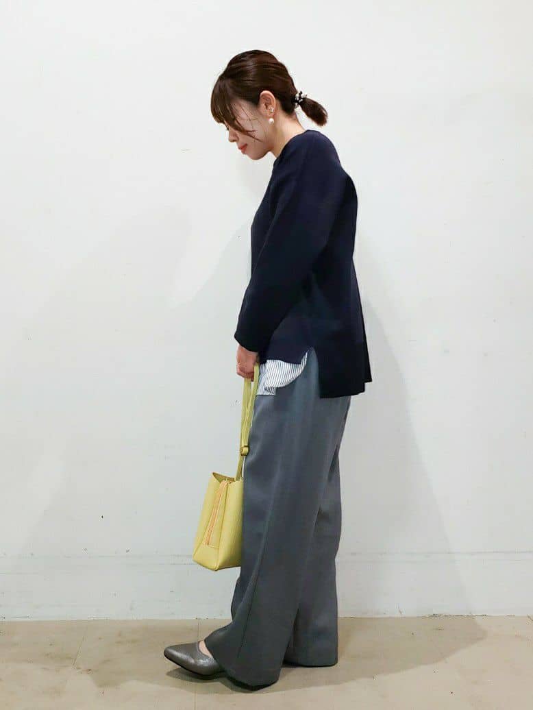 TSUCHIYAさんの「SHOO･LA･RUE｜◆【洗える】一枚で簡単こなれ見え スポンディッシュ 裾レイヤード風ニット」を使ったコーディネート
