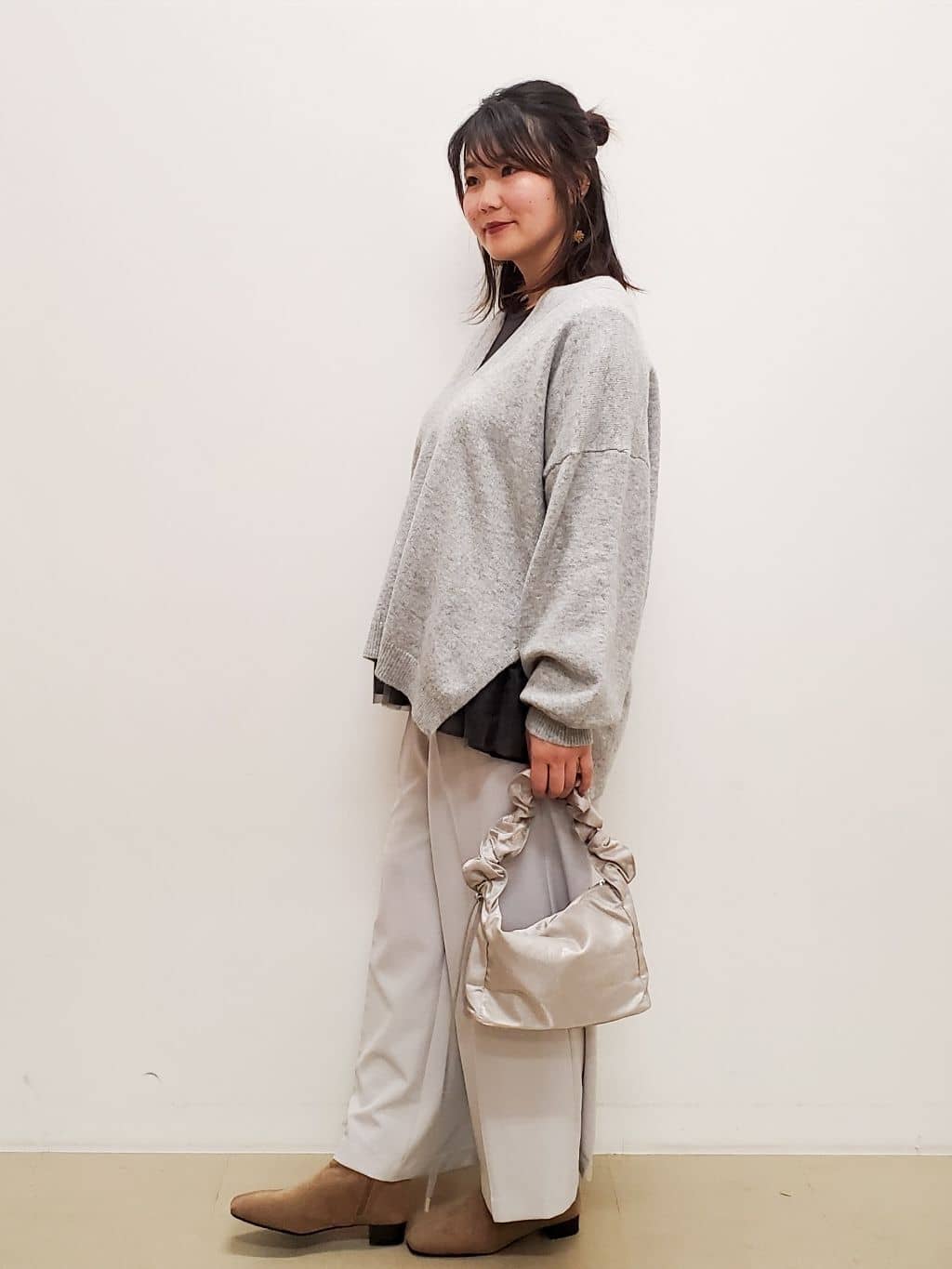 愛さんの「SHOO･LA･RUE｜【S-5L/洗濯機可/2WAYストレッチ】ダブルクロスワイドパンツ」を使ったコーディネート