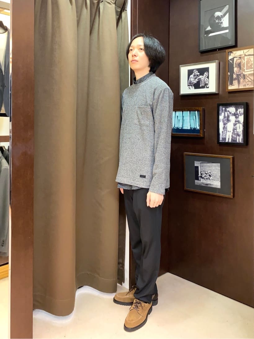 コバヤシさんの「TAKEO KIKUCHI｜【ONOFF対応】TRダブルニット ストレッチパンツ」を使ったコーディネート
