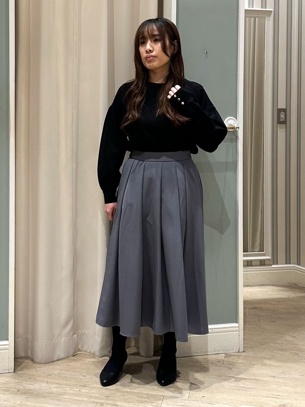 Ririさんの「grove｜◆フリンジツイードジャケット」を使ったコーディネート