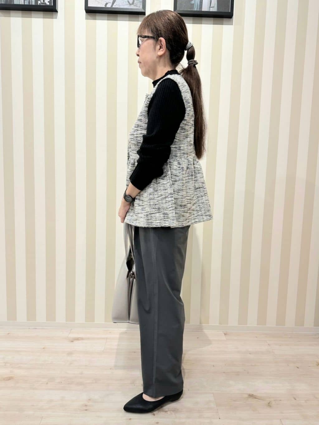 nonaさんの「SHOO･LA･RUE｜◆【S-LL】楽してすっきり タックワイドパンツ」を使ったコーディネート
