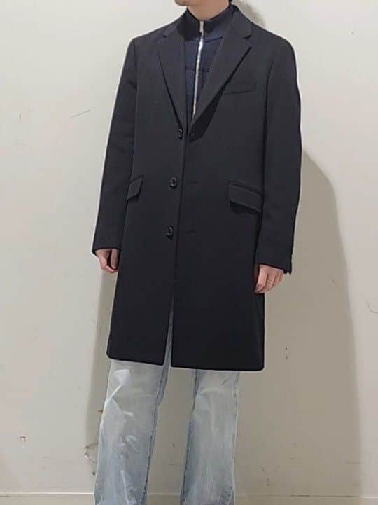Maedaさんの「TAKEO KIKUCHI｜ウールカシミヤブレンド チェスターコート」を使ったコーディネート