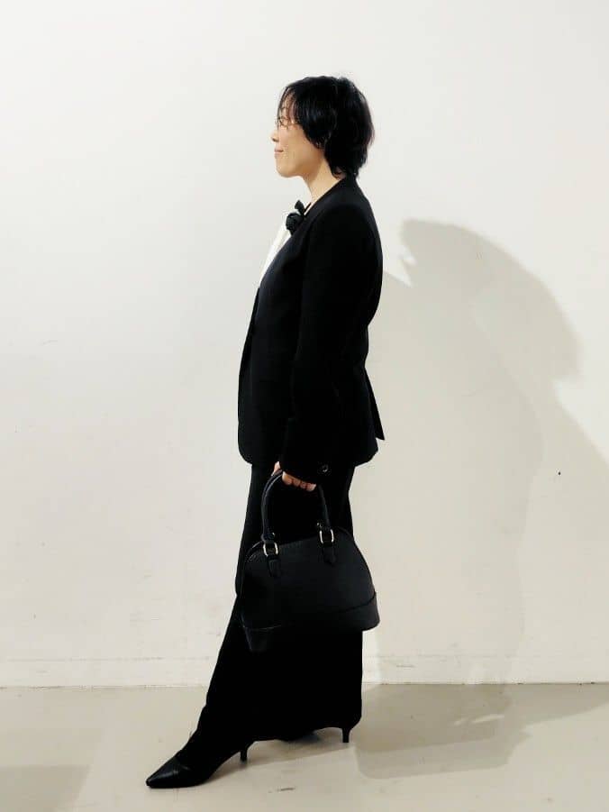 kodamaさんの「THE SHOP TK｜◆【汚れ防止／シワになりにくい／セレモニー／通勤】ダブルクロスノーカラージャケット／洗える／サスティ」を使ったコーディネート