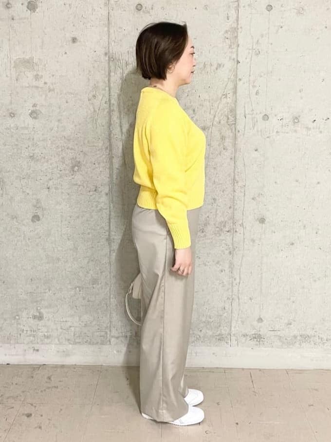 Misatoさんの「UNTITLED｜◆【後ろウエストゴム/洗える】梳毛調ソフトワイドパンツ」を使ったコーディネート