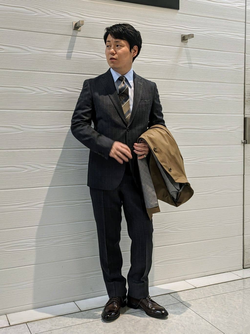 かずさんの「TAKEO KIKUCHI｜【THE FLAGSHIP】矢絣 ストライプ スーツ」を使ったコーディネート