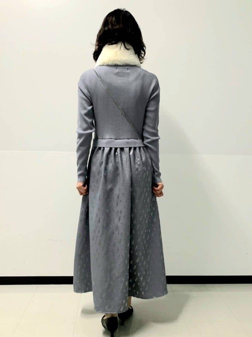 くまみさんの「OPAQUE.CLIP｜◆《美人百花掲載》ニット&times;ジャカードドッキングワンピース【洗濯機洗い可／抗ピル】」を使ったコーディネート
