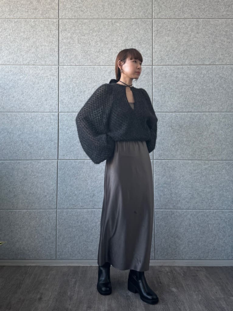designer yukaさんの「CODE A｜2way sheer mohair pullover」を使ったコーディネート