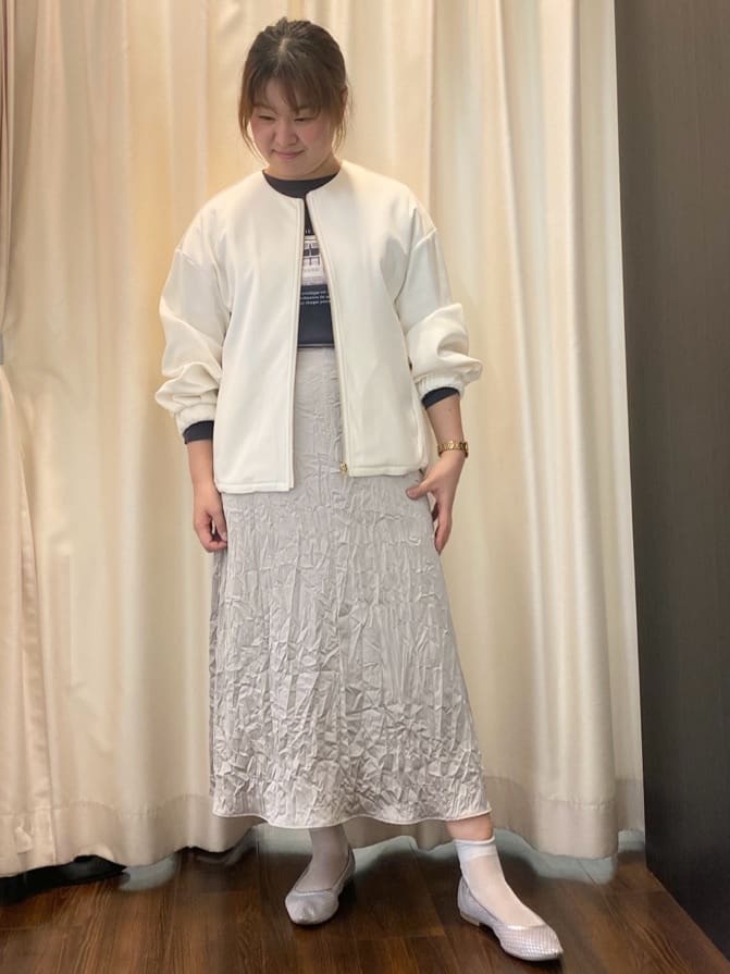 Ayaさんの「UNTITLED｜◆【洗える/春の軽羽織り】ダンボール ノーカラーブルゾン」を使ったコーディネート