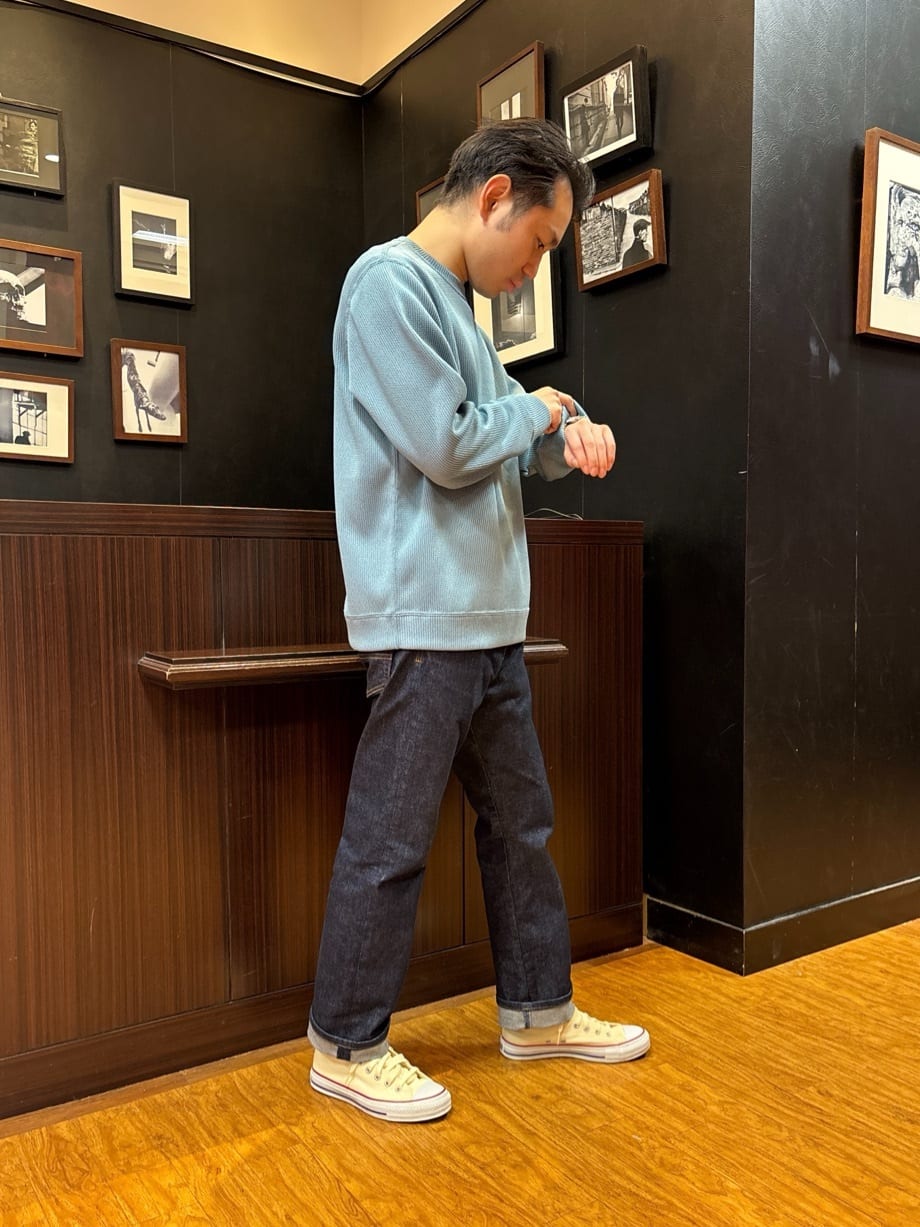 KEIさんの「TAKEO KIKUCHI｜【モンスターストレッチ】日本製 ワンウォッシュ デニムパンツ」を使ったコーディネート