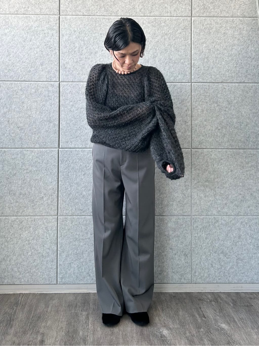yukoさんの「CODE A｜2way sheer mohair pullover」を使ったコーディネート