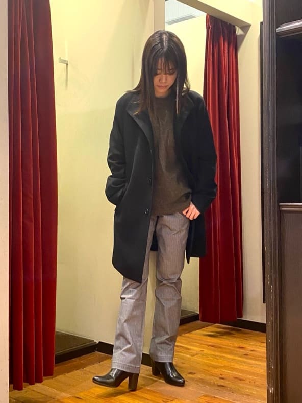 かわぴーさんの「TAKEO KIKUCHI｜【ウールカシミヤブレンド】ビーバー調 スタンドカラー コート」を使ったコーディネート