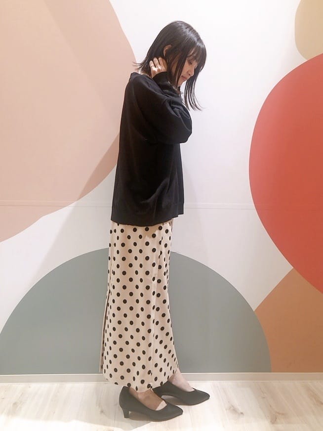 長女さんの「SHOO･LA･RUE｜◆【洗える/S-LL】インせず着られる もちもちタッチ ボートネックニット」を使ったコーディネート