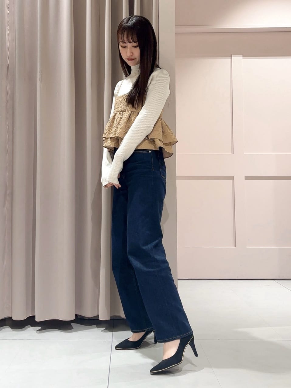 RINAさんの「ESPERANZA｜【晴雨兼用/12時間パンプス】約8.5cm　歩きやすくて疲れにくい」を使ったコーディネート