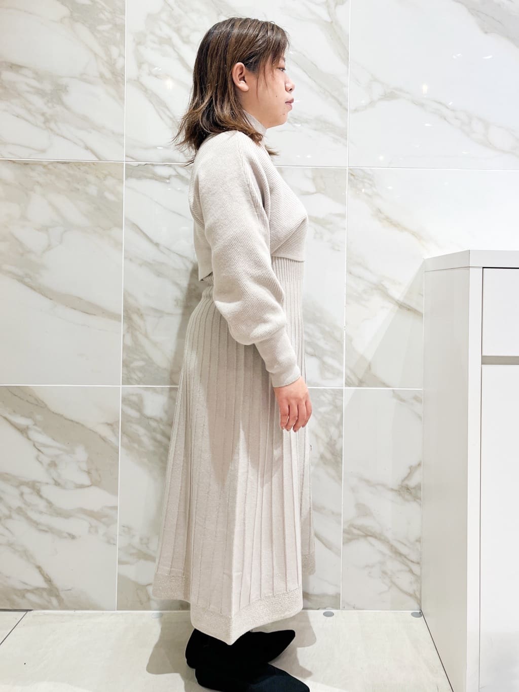ayuさんの「index｜◆【軽量／洗える】ポインテッドトゥニットパンプス」を使ったコーディネート