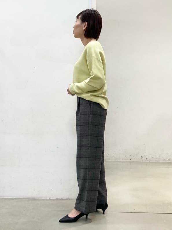 fujiさんの「THE SHOP TK｜◆【毛玉になりにくい/蓄熱性】春色_美人ガーターニット/洗える/体形カバー」を使ったコーディネート