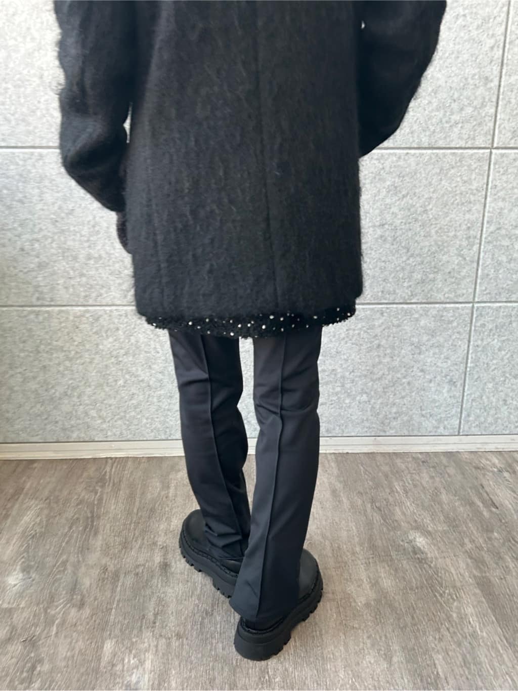 yukoさんの「CODE A｜shaggy jacket coat」を使ったコーディネート