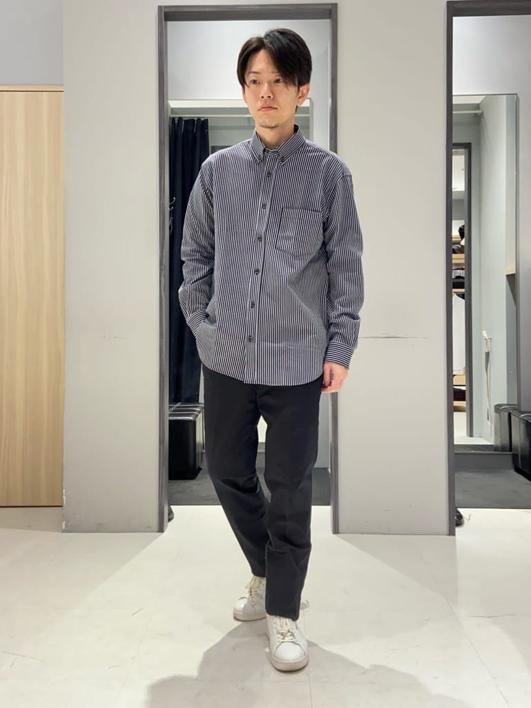 わいずみさんの「TAKEO KIKUCHI｜【抗菌防臭/シーズンレス】シアサッカー ジャージシャツ」を使ったコーディネート