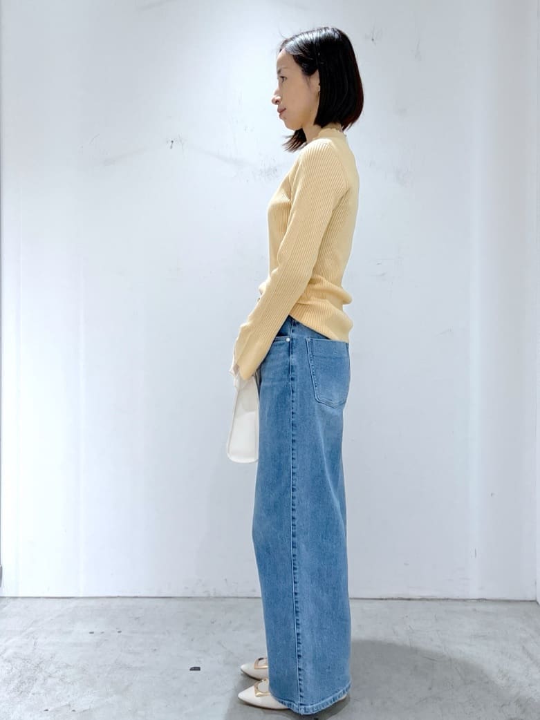 yuuさんの「OPAQUE.CLIP｜◆フレアスリーブリブニット【洗濯機洗い可】」を使ったコーディネート