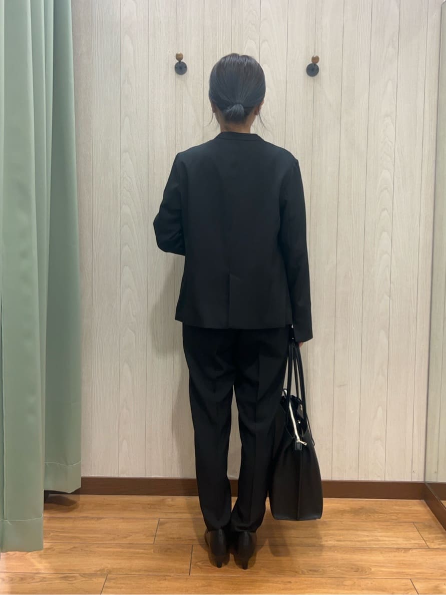 すずさんの「SHOO･LA･RUE｜◆【S-LL/セットアップ可/通勤/セレモニー】ノーカラージャケット」を使ったコーディネート