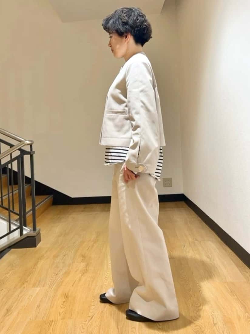 MAYUMIさんの「UNTITLED｜◆【きれいめ/軽羽織り】コットンライク クルーネックジャケット」を使ったコーディネート