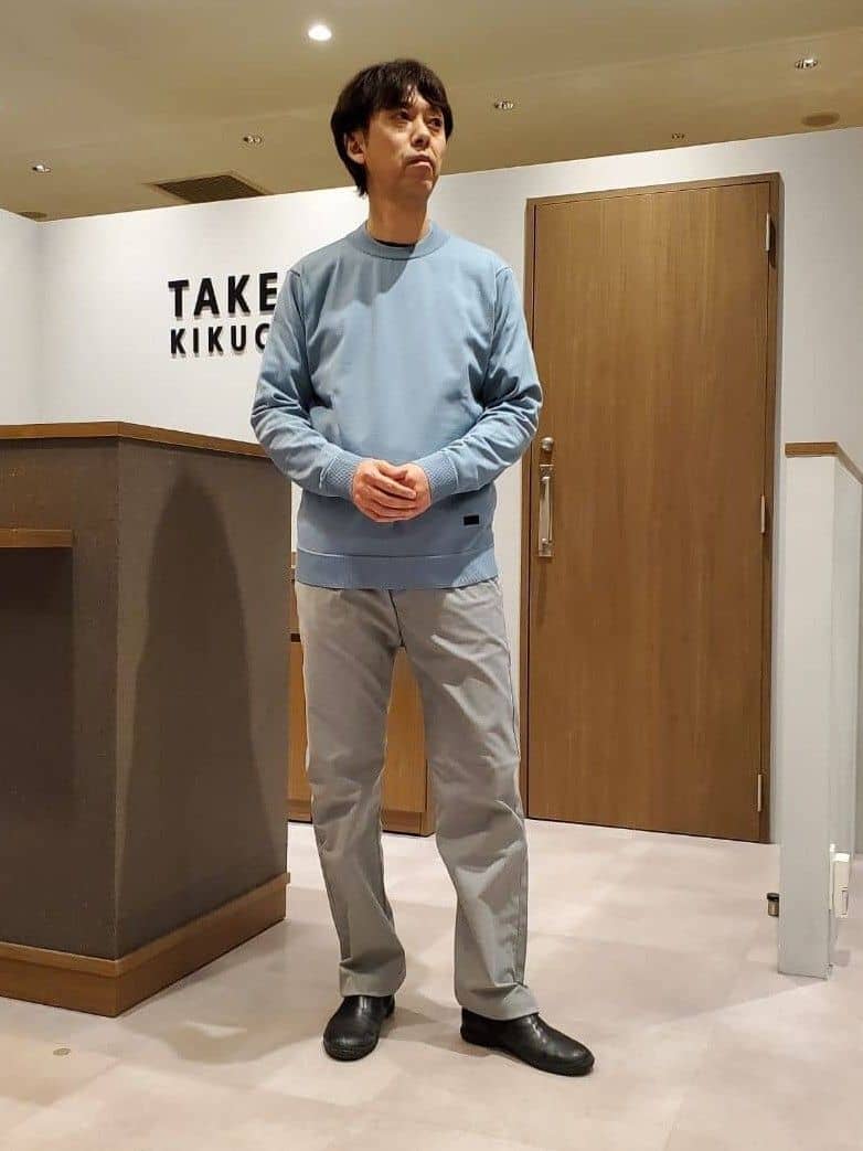 ishidaさんの「TAKEO KIKUCHI｜【Made in JAPAN】播州織 ストレッチ パンツ」を使ったコーディネート