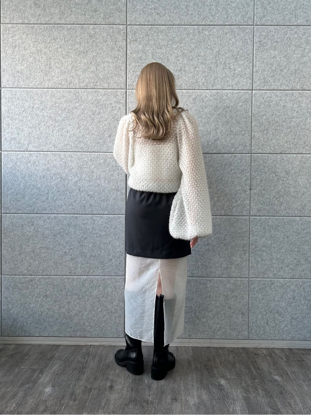 honoka Aさんの「CODE A｜2way sheer mohair pullover」を使ったコーディネート