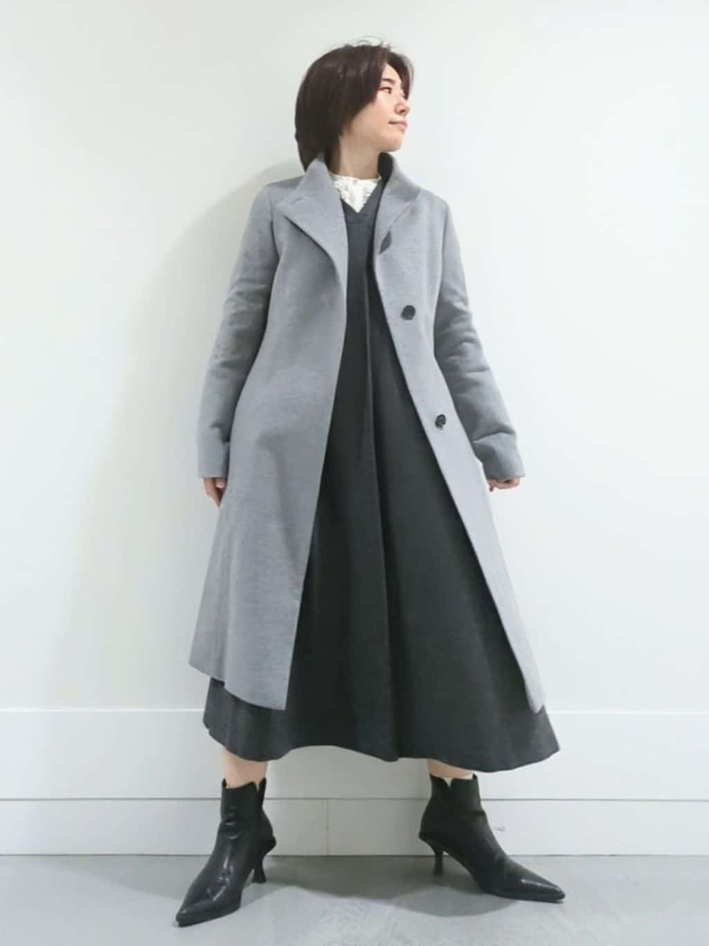 ミズタさんの「UNTITLED｜【日本製／2WAY衿】スタンドカラー ロングコート」を使ったコーディネート