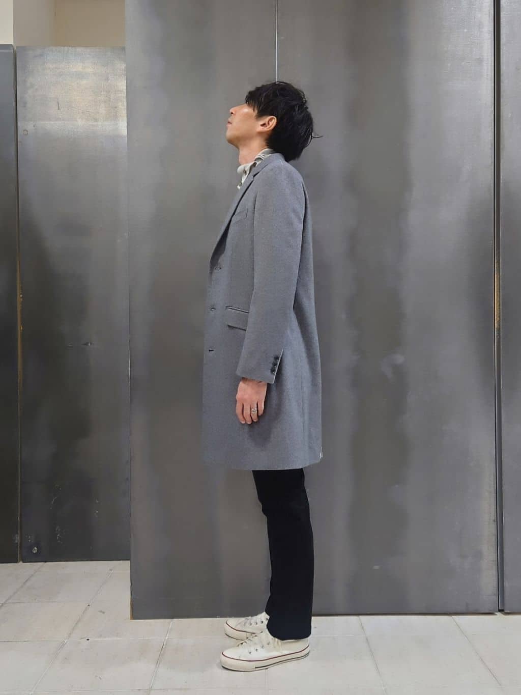 kawamuさんの「TAKEO KIKUCHI｜ウールカシミヤブレンド チェスターコート」を使ったコーディネート