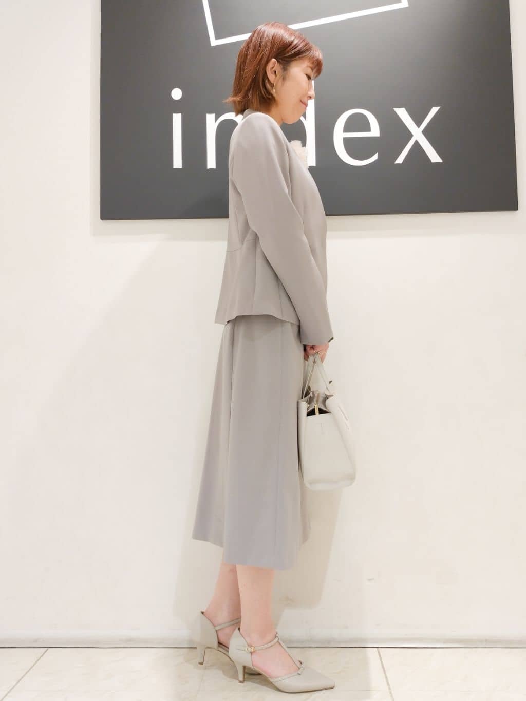n.さんの「index｜◆《通勤／セットアップ対応》多機能ノーカラージャケット【洗濯機洗い可／防シワ／抗ピル／ストレッチ】」を使ったコーディネート