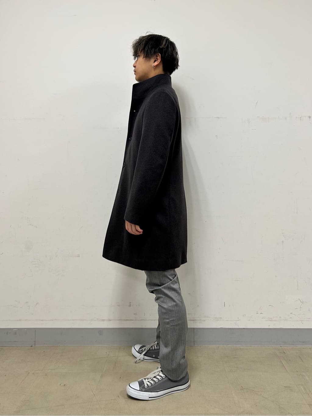 Hiroさんの「TAKEO KIKUCHI｜【ウールカシミヤブレンド】ビーバー調 スタンドカラー コート」を使ったコーディネート