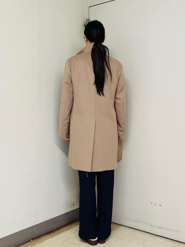 iwさんの「TAKEO KIKUCHI｜【ウールカシミヤブレンド】ビーバー調 スタンドカラー コート」を使ったコーディネート