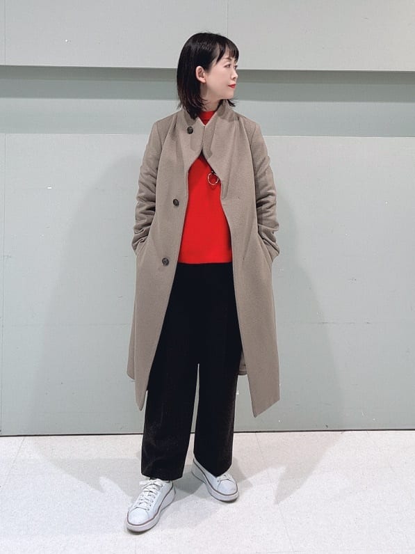 makiさんの「UNTITLED｜【日本製／2WAY衿】スタンドカラー ロングコート」を使ったコーディネート